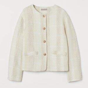 H&M Boucle Cream Snap Blazer